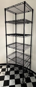 lot 159 image: Black Metal Shelf by Inter Metro