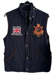 lot 156 image: Rare Polo Ralph Lauren Vest BlueNavyRed Leather Pony
