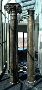 lot 194 image: Two Large Decorative Pillars  Columns