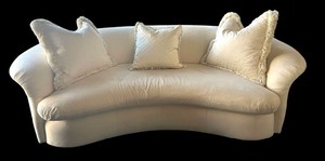 lot 45B image: Vintage Upholstered Curved Sofa by Preview