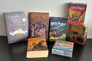 lot 208 image: Harry Potter Books and CDs including Goblet of Fire, Chamber of Secrets, The Sorcerers Stone and More