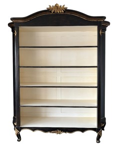 lot 12 image: Large Louis XIV Style Waxed Ebony Cabinet with Gilt Detail