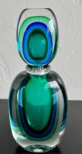 lot 157 image: Murano Art Glass Dauber Bottle  Murano Submerged Glass Art Glass