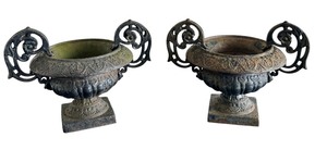 lot 16 image: Two Vintage Cast Iron Planters