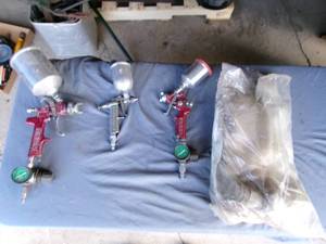 lot 32 image: 3-HVLP Gravity Fed Paint Sprayers