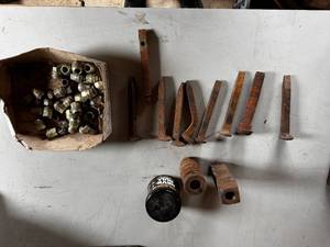 lot 91 image: Box of Vintage RailRoad Spikes & Square Nuts