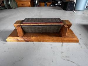 lot 86 image: Oil Stone Knife Sharpener WStand