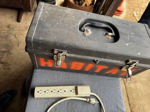 lot 110 image: Plastic Tool Box WExt Cords
