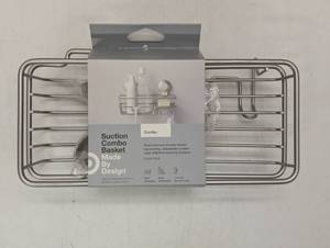 lot 30 image: Suction Combo Basket Bathroom Shower Storage Nickel Finish
