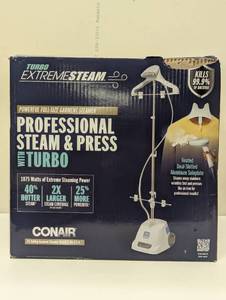 Conair Extreme Steam Full Size Garment Steamer GS121: Standing Steamer for Clothing, 1100W, Detachable Tank, White - Missing Wheel