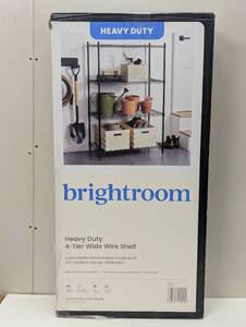 4 Tier Wide Wire Shelving Black - Brightroom™: Steel Storage Shelves, Adjustable Wire Rack, 350 lb Capacity
