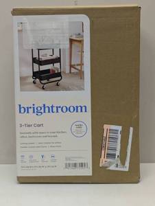 lot 5 image: 3 Tier Metal Utility Cart - Brightroom - Black