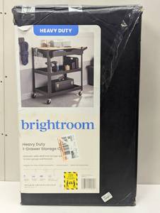 lot 13 image: 3 Tier Metal Rolling Service Cart - Brightroom