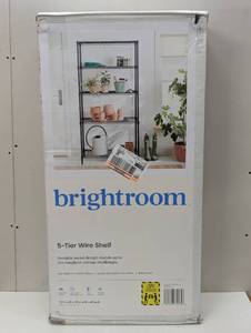 lot 14 image: 5 Tier Wire Shelving - Brightroom - Black