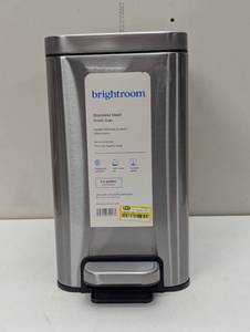 lot 19 image: 10L Stainless Slim Step Trash Can - Brightroom