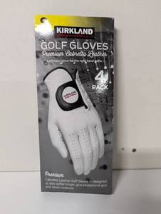 lot 60 image: Kirkland Signature Leather Golf Glove, Right Handed, 4-pack - Small