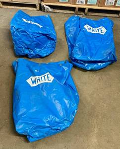 lot 13 image: 3 White Heavy Duty Canvas Bags