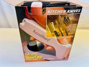 lot 30 image: Box of 9 AccuSharp Kitchen Knives Sharpners