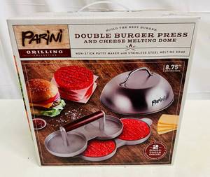 lot 50 image: MM. Parini Double Burger Press & Cheese Melting Dome
