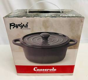 lot 59 image: MM. Parini 1qt Gray Flameproof Casserole