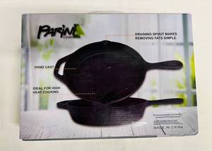 lot 68 image: MM. 10 Parini Grill Pan Preseasoned Cast Iron