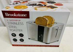 lot 70 image: MM. Brookstone 2 Slice Stainless Steel Toaster