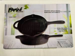 lot 73 image: MM. 10 Parini Grill Pan Preseasoned Cast Iron