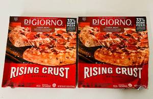 lot 82 image: L. 2x 29.8oz DiGiorno Three Meat Rising Crust Pizzas