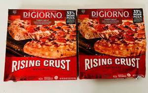 lot 84 image: L. 2x 29.8oz DiGiorno Three Meat Rising Crust Pizzas