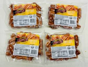 lot 93 image: C. 4x 12oz Cheddar Cheese Cocktail Smokies-Sheboygan Sausage Company