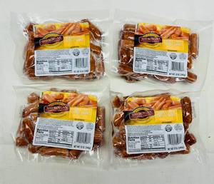 lot 94 image: C. 4x 12oz Cheddar Cheese Cocktail Smokies-Sheboygan Sausage Company