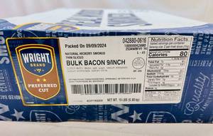 lot 131 image: G. 15lbs 9Hickory Smoked Bulk Bacon