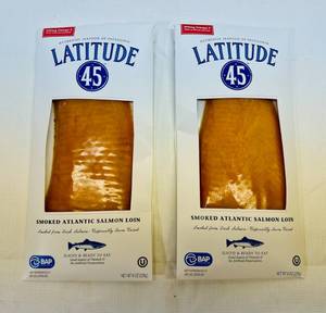 lot 141 image: 2x 8oz Latitude 45 Smoked Atlantic Salmon Loin-Sliced & Ready To Eat