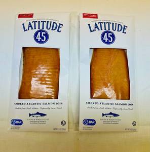 lot 144 image: 2x 8oz Latitude 45 Smoked Atlantic Salmon Loin-Sliced & Ready To Eat