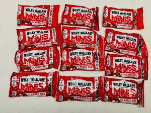 lot 148 image: 12x 3.5oz Wiley Wallaby Minis-Classic Red Licorice