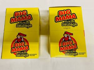 lot 162 image: 2x 12x 2.4oz Big Mama Pickled Sausages