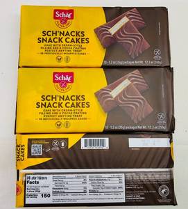 lot 378 image: 3x 10-1.2oz pkgs Schnacks Snack Cakes-Gluten Free-32025