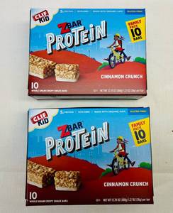 lot 313 image: 2x (10Bars)Clif Kid Zbar Protein-Cinnamon Crunch-62025