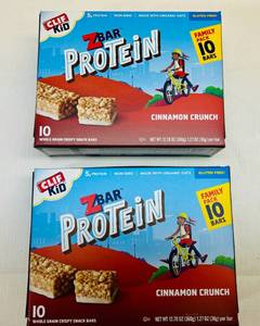 lot 314 image: 2x (10Bars)Clif Kid Zbar Protein-Cinnamon Crunch-62025