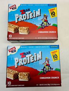 lot 315 image: 2x (10Bars)Clif Kid Zbar Protein-Cinnamon Crunch-62025