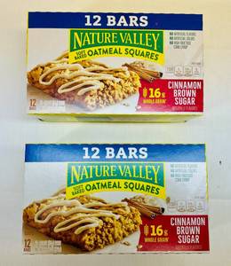 lot 311 image: 2x 12bars Nature Valley Oatmeal Squares-Cinnamon Brown Sugar-42025