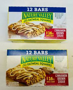 lot 312 image: 2x 12bars Nature Valley Oatmeal Squares-Cinnamon Brown Sugar-42025