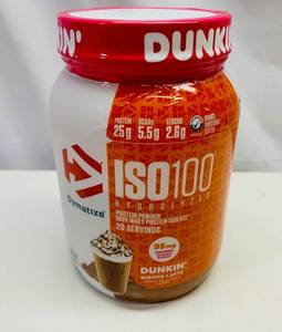 lot 376 image: SSS. 1.4lbs Dymatize ISO 100 Whey Protein Isolate-Dunkin Mocha Latte