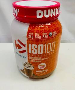 lot 377 image: SSS. 1.4lbs Dymatize ISO 100 Whey Protein Isolate-Dunkin Mocha Latte