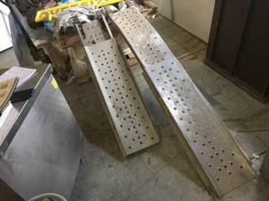 lot 118 image: Folding Aluminum ATV Type Ramps - 750lb Capacity Each