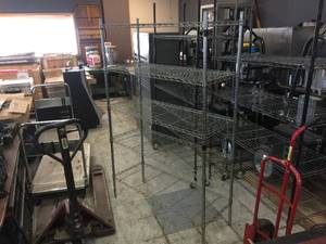 lot 124 image: NSF Shelftech Systems 5 Shelf Wire Rack 48 x 18