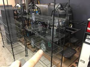 lot 126 image: NSF 4 Shelf Wire Rack 48 x 18 - on Wheels