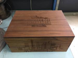 lot 159 image: Wells Fargo 2020 Hockey Day Minnesota - Wooden Box