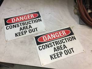 lot 174 image: 2 Danger - Aluminum Signs 14 x 10