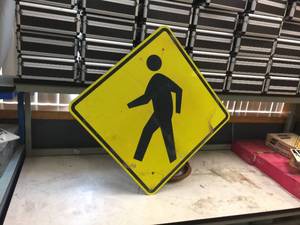 lot 175 image: 30 x 30 Aluminum Pedestrian Signs